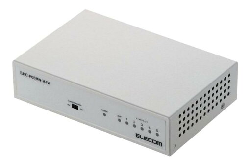 エレコム スイッチングハブ 5ポート 10/100Mbps 金属筺体 マグネット付き 電源内蔵 動作時環境50℃対応 EHC-F05MN-HJW エレコム スイッチングハブ 5ポート 10/100Mbps 金属筺体 マグネット付き 電源内蔵 動作時環境50℃対応 EHC-F05MN-HJW