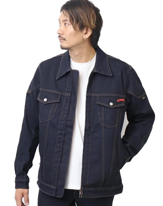 [エドウィン] アウターバイク用 ライダースデニムジャケット Gジャン KBWG01メンズ