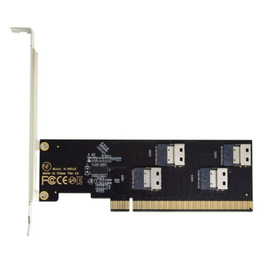 Cablecc スリムライン デュアル/4 SFF-8654 4X 4 NVME - PCIE Express 3.0 4.0 Raid カード VROC Raid0 ハイパー アダプター Cablecc スリムライン デュアル/4 SFF-8654 4X 4 NVME - PCIE Express 3.0 4.0 Raid カード VROC Raid0 ハイパー アダプター