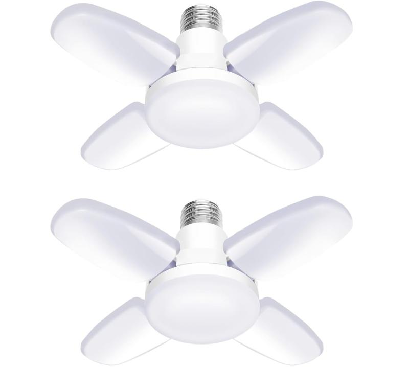 4個入り LEDガレージライト 80W ペンダントライト シーリングライト4灯式 角度調節可能 省エネ 駐車場 倉庫 ジムなどに対応 作業灯 折りたたみ...