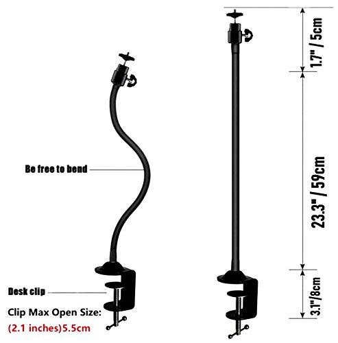 25インチ フレキシブルジョー ロングアーム スイベルクランプ クリップマウントホルダースタンド Logitech Webcam C925e C922x C922 C930e C930 C920 C615用
