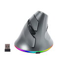 垂直型マウス USB有線 Lサイズ 縦型 人間工学 エルゴノミクス 静音 7ボタン 7200DPI RGBライト付き 高性能 光学式ゲームマウス 右利き用 PC/ノートパソコン/コンピュータWindows/Macに対応(2)