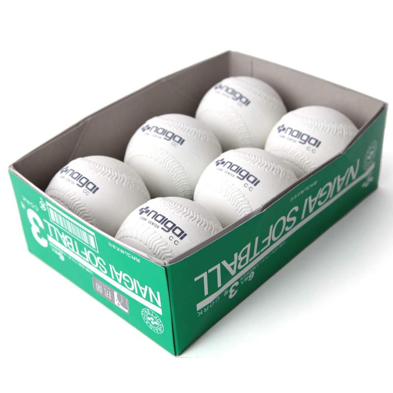 ナイガイ 試合球 ゴム・ソフトボール 検定球3号 naigai-3 半ダース販売(6個入) ボール
