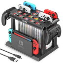 Switch収納スタンド Kytok Joy-Con充電スタンド Switchドック収納 Joy-Con/Proコントローラー/スイッチ本体とドック/ゲームソフト全部収納可能 組立式 省スペース 多機能 大容量 オールインワンスタ(3)