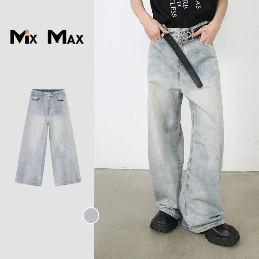Rakuten - 超ワイド シルエット デニム ワイドパンツ メンズ ジーンズ 無地 デニム ストレートパンツ ワイドデニムパンツ ルーズシルエット 大きいサイズ ジーンズ メンズ ジーパン バギーパンツ ゆったり カジュアル シンプル 春 秋 カッコイイ おしゃれ