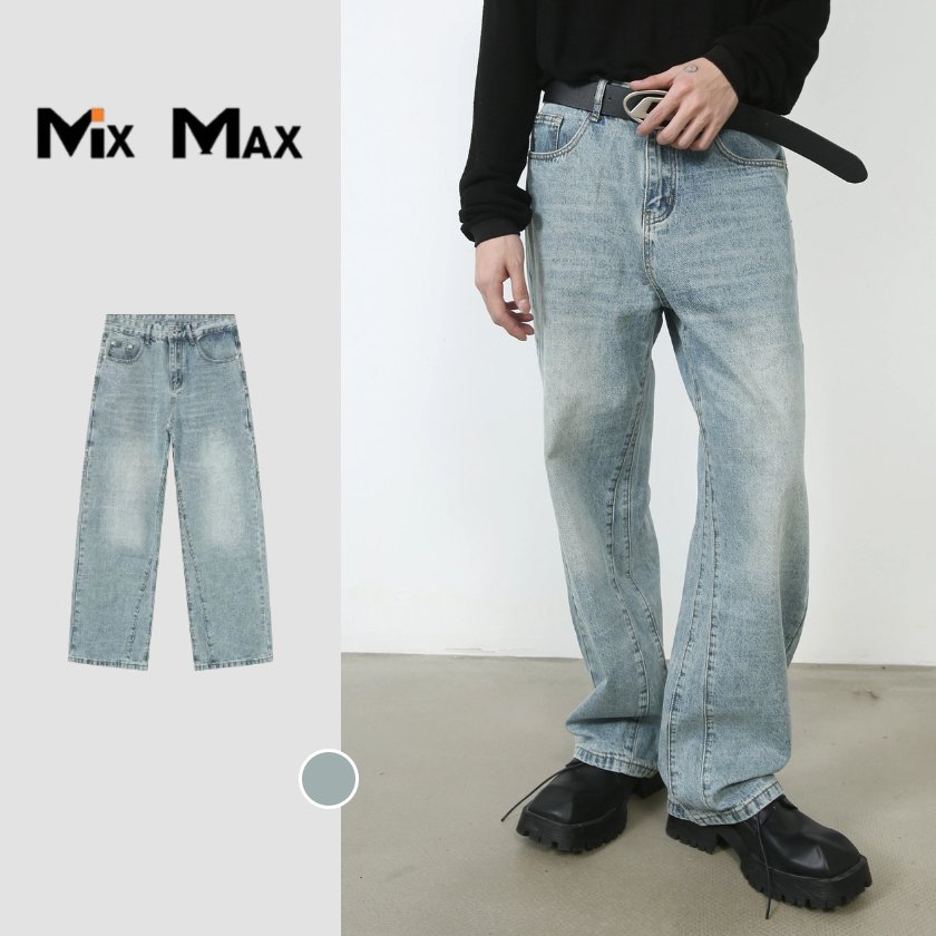 Rakuten - 【P2倍!!12%OFF 6/11まで】ストレートパンツ デニムパンツ ゆったり ワイド ジーンズ バギーパンツ デニム ルーズシルエット ヴィンテージライク デニム ワイドデニムパンツ ルーズシルエット 大きいサイズ ジーンズ メンズ ジーパン バギーパンツ カッコイイ おしゃれ