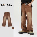 【SALE 12%OFF!! P2倍 9/11まで】デニムパンツ ルーズ メンズ ゆったり ズボン 韓国 レトロ ジーパン 男女兼用 ワイドパンツ 学生 ヒップホップ ジーンズ オシャレ カラーパンツ