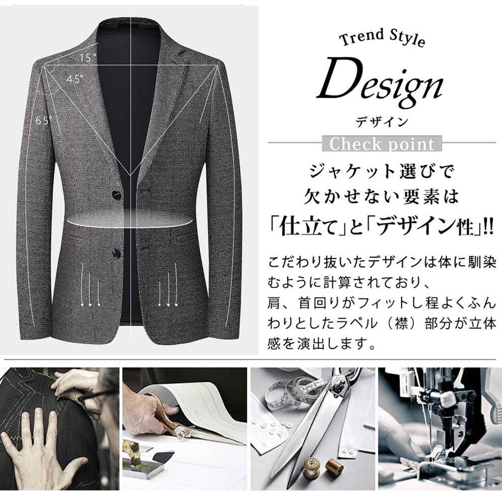 スーツ テーラードジャケット メンズ スリム スリムスーツ 防シワ 2つボタン オールシーズンン ジャケット ビジネススーツ ビジネス 紳士服 suit 長袖 ポケット付き アウター 秋 冬 春