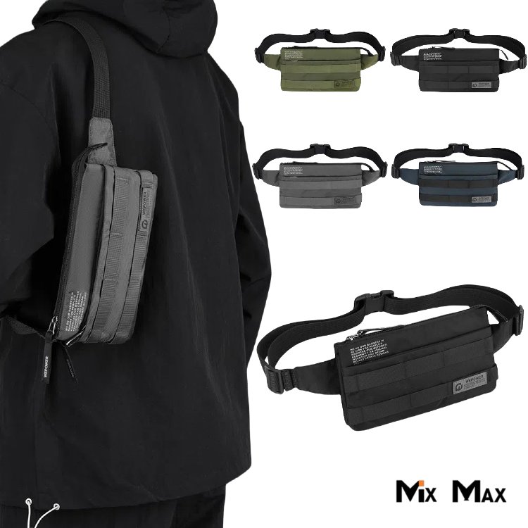 WE POWER ウエストバッグ メンズ ウエストポーチ ショルダーバッグ ナイロン ボディバッグ 小さめ ワンショルダー 斜め掛け 肩掛け 軽量 軽い 通勤 通学 アウトドア 人気 お出かけ 撥水 ミニバッグ かっこいい 丈夫 頑丈(4)