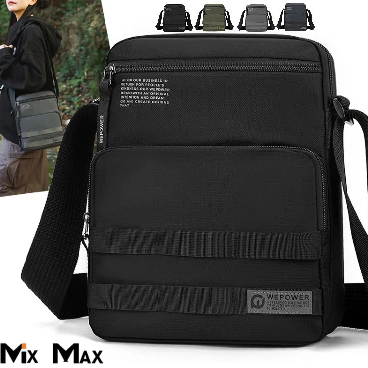 WE POWER ショルダーバッグ メンズ ナイロン 男女兼用 ミニバッグ 小さめ レディース 斜め掛けバッグ ワンショルダー 斜め掛け 肩掛け キーホルダー付き 軽量 軽い 通勤 通学 アウトドア お出かけ 撥水 盗難防止ポケット 丈夫