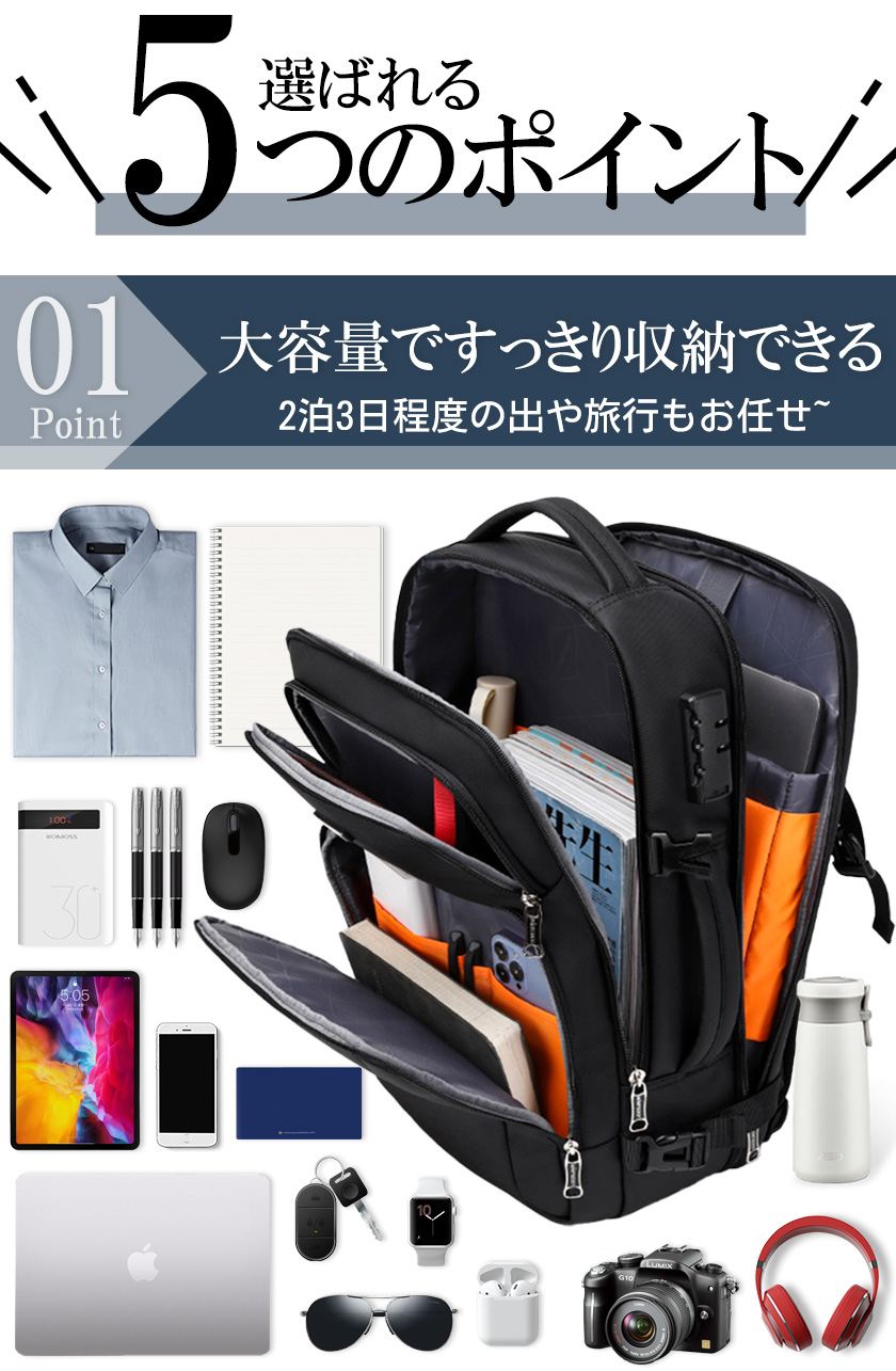 ビジネスリュック リュック メンズ リュックサック 大容量 拡張 軽量 撥水 3way A4対応 16インチ PCバッグ キャリ hiroba888-10045216 mixmax サンプル画像3