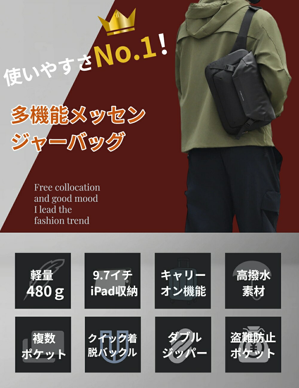 【8%OFF 1/16まで】【最短当日発送】メッセンジャーバッグ メンズ ボディバッグ シ...