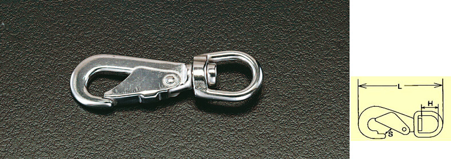 【メーカー在庫あり】 エスコ ESCO 90mm スイベルスナップ ステンレス製 000012004413 HD店