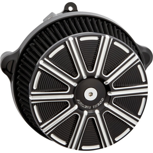 【USA在庫あり】 アレンネス Arlen Ness エアクリーナー STG I BIG SCKR ブラック プレート ブラック OILED FTR 10 ブラック COVER 1010-3257 HD店
