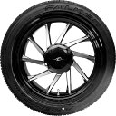 【USA在庫あり】 COASTAL MOTO ホイール リア LEFT HURRICANE 3D TRIKE W/TIRE ブラック CUT 18" 0336-0025 HD店