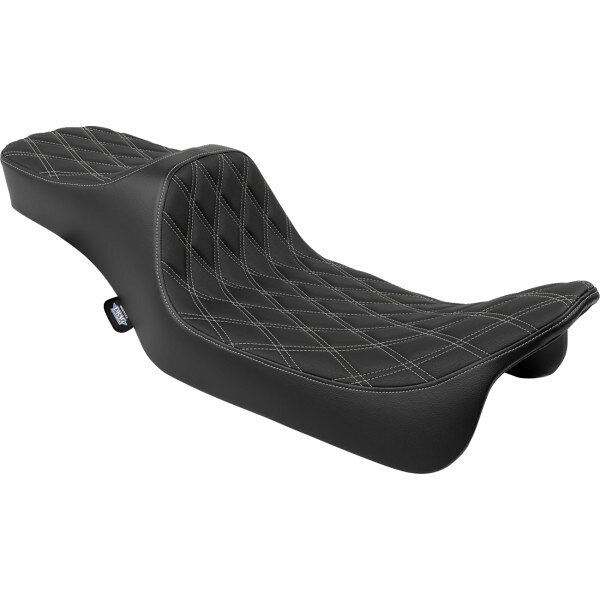  DRAG SPECIALTIES SEATS edator 3 2-Up Ext. Double Dia シルバー ビニール ツーリング 0801-1924 HD店