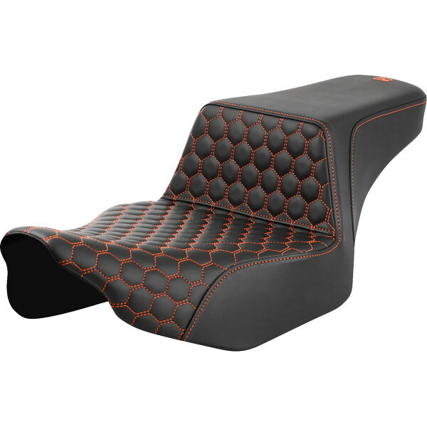 Rakuten - 【USA在庫あり】 サドルメン Saddlemen シート STEP UP EXT RCH HC フロント オレンジ ステッチ 0801-1834 HD店