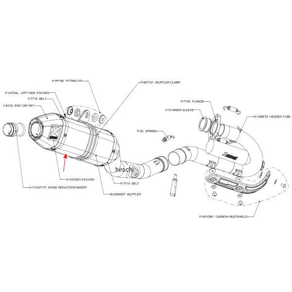 Other - アクラポビッチ AKRAPOVIC リペアサイレンサー ヘックス 09年以降 YZ250F チタン M-Q03005T HD店
