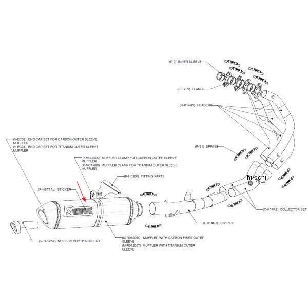 アクラポビッチ AKRAPOVIC リペアサイレンサー R-TYPE 60/450/69X48 ZZR1400 カーボン M-R01205C HD店