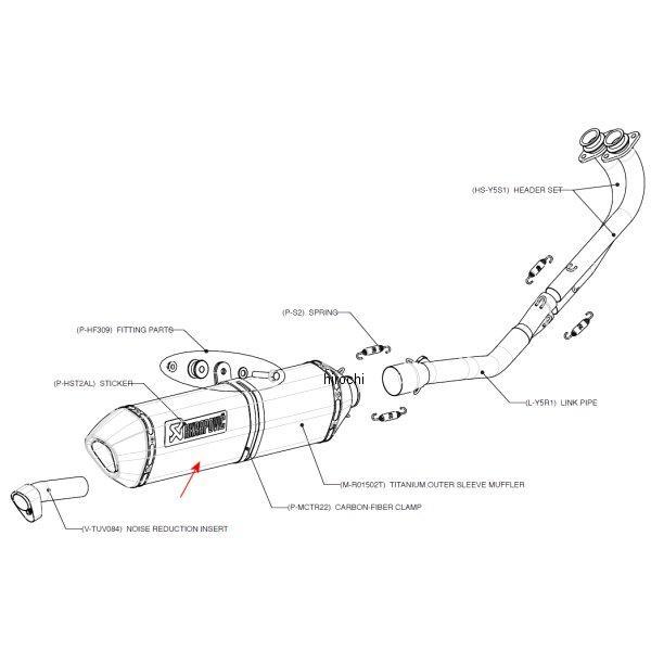 401 cc 〜750 cc  - アクラポビッチ AKRAPOVIC リペアサイレンサー R-TYPE 52/450/69X48 T-MAX500 チタン M-R01502T HD店
