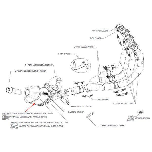アクラポビッチ AKRAPOVIC リペアサイレンサー T-TYPE 08年-10年 GSX-R750 カーボン M-T00902C HD店