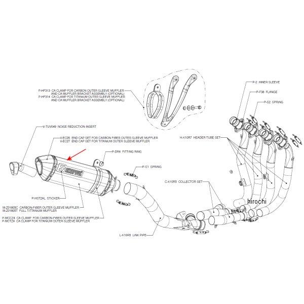 アクラポビッチ AKRAPOVIC リペアサイレンサー Z-TYPE 08年-09年 ZX-10R カーボン M-Z01805C HD店