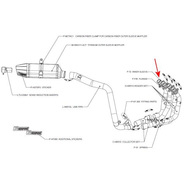 アクラポビッチ AKRAPOVIC リペアフランジ 96年-04年 VTR1000F、TL1000S P-F3 HD店