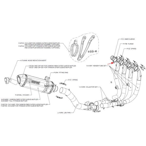 アクラポビッチ AKRAPOVIC リペアフランジ 08年-09年 ZX-10R P-F38 HD店