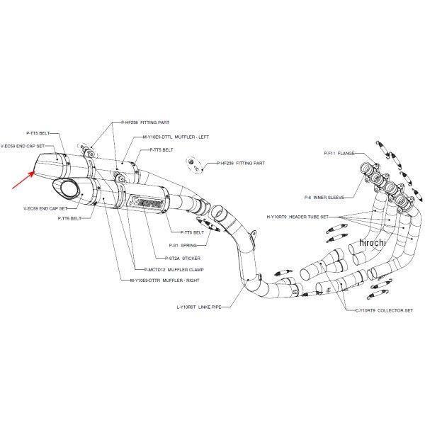 1860-0216 アクラポビッチ AKRAPOVIC リペアエンドキャップ 07年-08年 YZF-R1 カーボン V-EC59 HD店
