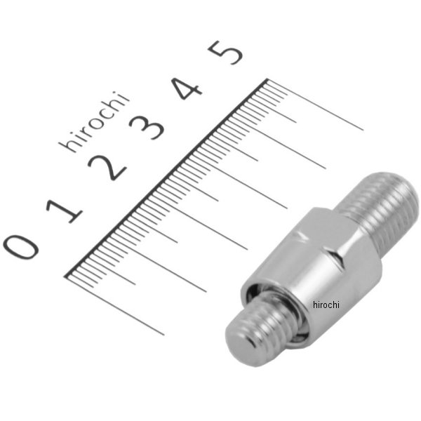 【USA在庫あり】 DRAG ミラーアダプター 7.93mm→18mm、10mm クローム ホンダ/スズキ/カワサキ(左) DS-302148 HD