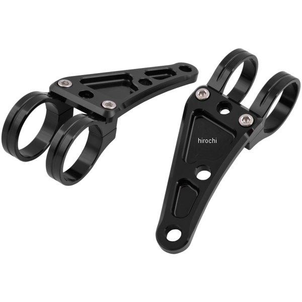 【メーカー在庫あり】 ポッシュ POSH マシンドロングヘッドライトステー 2クランプタイプ φ41mm 黒 黒 030048-06 HD店
