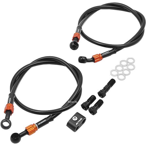 ACパフォーマンスライン AC-PERFORMANCELINE フロントブレーキホース 01年-08年 ZRX1200 黒/ゴールド 32271390 HD店