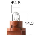 小糸製作所 白熱バルブ T4.8 28V65mA ウェッジ ソケットカラー赤茶 10個入り E1663 HD店
