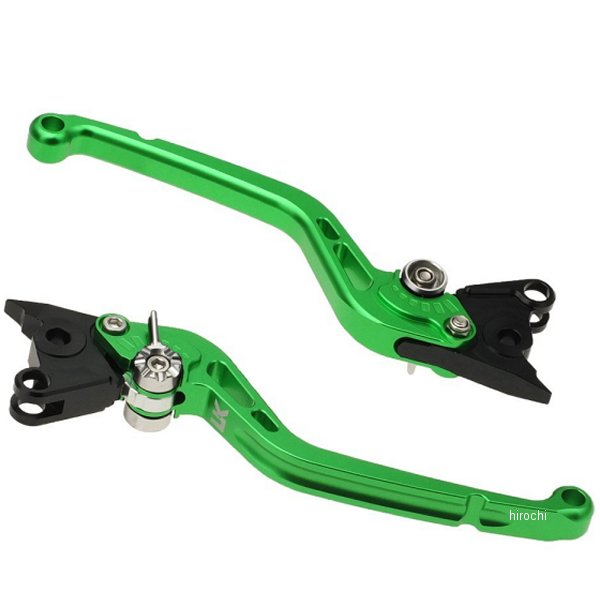 【メーカー在庫あり】 ユーカナヤ U-KANAYA ビレットレバーセット スタンダードタイプ ロング CBR250R、CB250F、NS-1 緑 HO022-042-0107 HD店