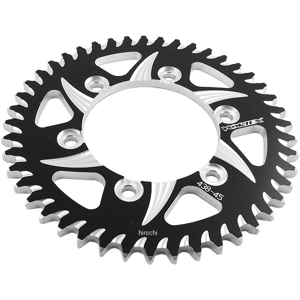 【USA在庫あり】 ボルテックス Vortex リア スプロケット 45T/530 85年-07年 ZX-6R、ZX600、FZ6 アルミ 黒 (CAT5) 1211-1026 HD店