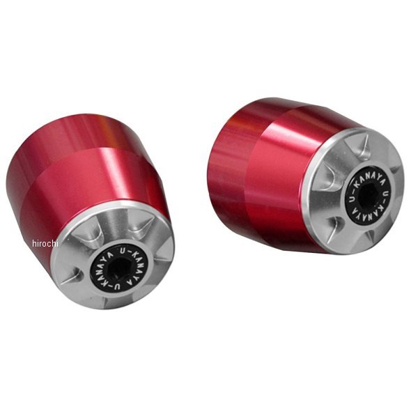 【メーカー在庫あり】 ユーカナヤ U-KANAYA アルミビレット バーエンド CBR400F NC47 赤/シルバー BERD-HO82-SV HD店