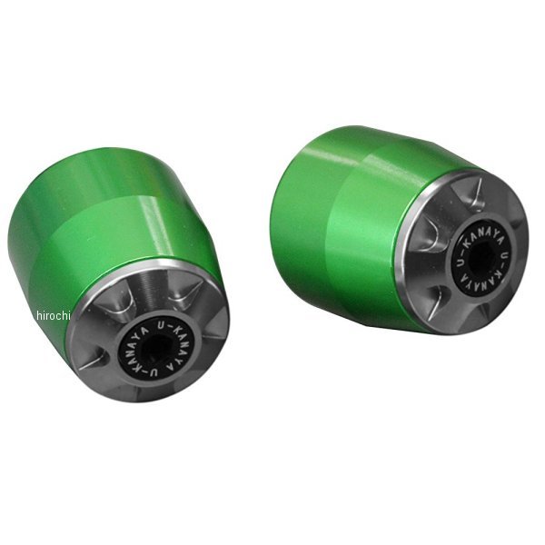 【メーカー在庫あり】 ユーカナヤ U-KANAYA アルミビレット バーエンド 全年式 NC700S、700X 緑/チタン BEGR-HO38-TI HD店