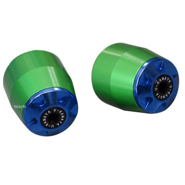 【メーカー在庫あり】 ユーカナヤ U-KANAYA アルミビレット バーエンド 全年式 ニンジャ1000 緑/青 BEG..