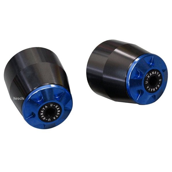 【メーカー在庫あり】 ユーカナヤ U-KANAYA アルミビレット バーエンド 全年式 ニンジャ250R 黒/青 BEBK-KA044-BL HD店