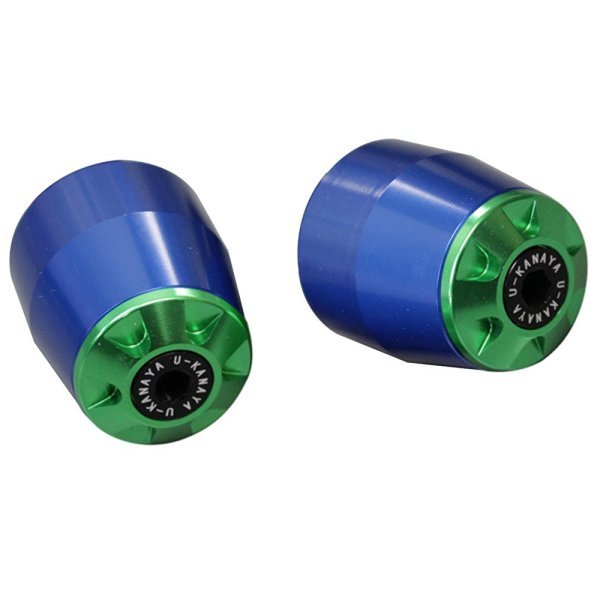 【メーカー在庫あり】 ユーカナヤ U-KANAYA アルミビレット バーエンド 全年式 ニンジャ250R 青/緑 BEBL-KA044-GR HD店