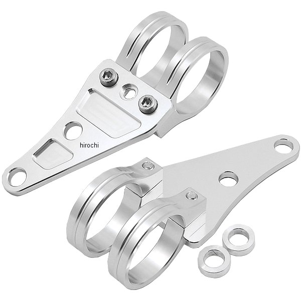 【メーカー在庫あり】 ポッシュ POSH マシンドヘッドライトステー 2クランプタイプ φ41mm シルバー 030148-03 HD店