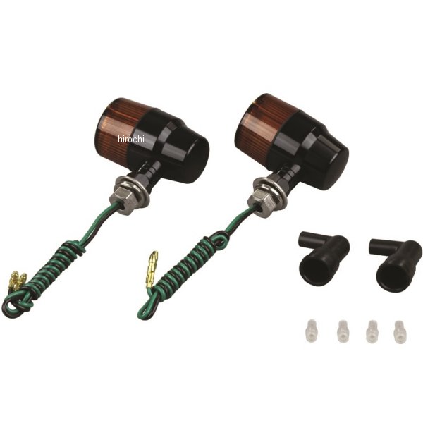 ポッシュ POSH アルミマシンドウインカー 汎用 スーパーバイクミニタイプ ナローショートステー シングル球 黒/オレンジ 091032-N6 HD店