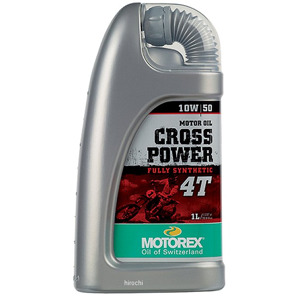 モトレックス MOTOREX CROSS POWER 4T粘度:10W-50用途:4サイクル用エンジンオイル容量:1L基油:100％化学合成油JASO:MAAPI:SL最新技術で開発された4ストオフロード車に最適湿式多板クラッチに理想的なマッチングを見せます。KTMほか、多くのモトクロスレーシングチームとの共同開発で誕生しました。摩擦による抵抗が少なく、パワーロスを低減低温から高温まであらゆる温度領域で安定した性能を発揮低温時の潤滑性が優れているので、暖機運転を短縮できます。また、より高温時でも安定したオイル性能を発揮スロットルワークの激しい4サイクルオフロード車用に開発されたオイル。KTM 4サイクル車の指定オイルです。ポリタンクからディスペンサー付バッグへリニューアル容器がエコになりました。従来のポリタンク (25L)から、ディスペンサー付バッグ (20L)に変更して、プラスチック素材を最小限に抑えました。環境にやさしく、空容器はコンパクトになるため場所も取りません。97791楽天 HD店　