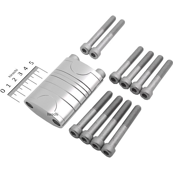 【USA在庫あり】 バイクマスター BikeMaster 1インチ(25.4mm) ハンドルバー ライザー シルバー bkm1522..