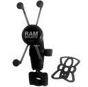 【メーカー在庫あり】 ラムマウント RAM Mounts Xグリップ＆バーマウントベース ファブレット用 標準アーム テザー付 黒 RAM-B-408-75-1-UN10U HD店