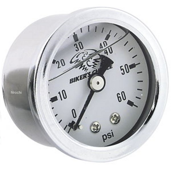 バイカーズチョイス Biker's Choice オイルプレッシャー ゲージ 白60psi1.5インチ(38mm)フィッティングは別売りです。BC00060 HD210077楽天 HD店