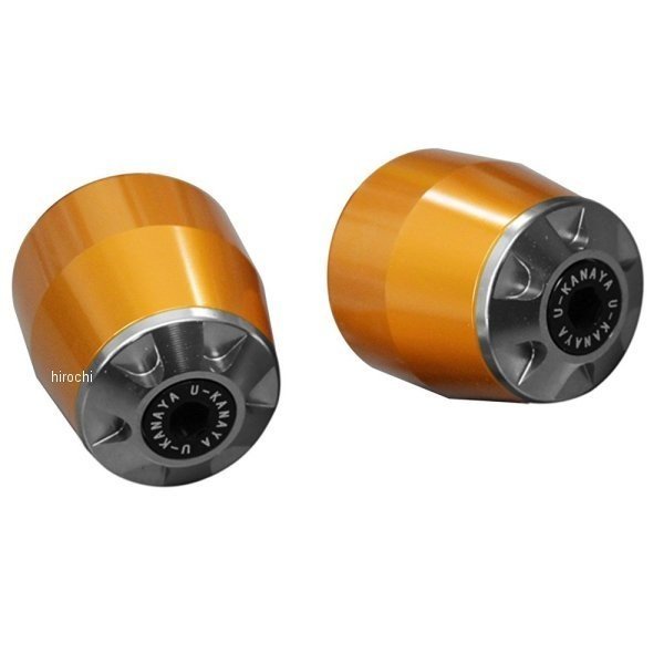 【メーカー在庫あり】 ユーカナヤ U-KANAYA アルミビレットハンドルバーエンド 17年以降 Vストローム250 ゴールド/チタン BEGD-SU54-TI HD店