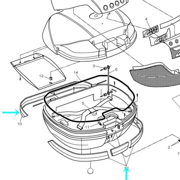 【メーカー在庫あり】 ジビ GIVI モノキーケース用 モール(シルバー)4PC Z734 セット 61264 HD店