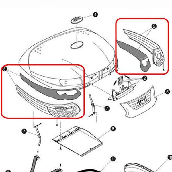 【メーカー在庫あり】 ジビ GIVI モノキーケース用 サイドリフレクター 左右セット Z696R E55用 70594 HD店