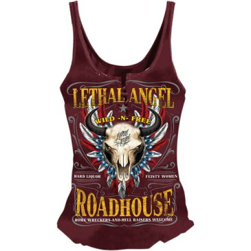 【USA在庫あり】 リーサルスレット Lethal Threat タンクトップ Roadhouse 女性用 赤 Sサイズ 3031-3329 HD店